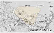 Shaded Relief 3D Map of A Rustaq, desaturated