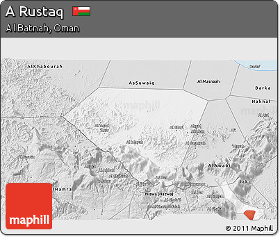 Silver Style 3D Map of a Rustaq