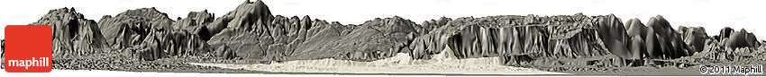 Shaded Relief Horizon Map of a Rustaq, darken