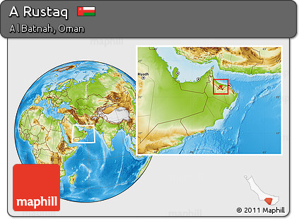 Physical Location Map of a Rustaq, within the entire country