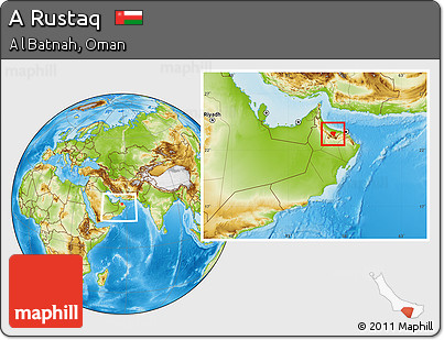 Physical Location Map of a Rustaq, within the entire country