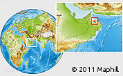 Physical Location Map of A Rustaq, highlighted parent region, within the entire country