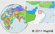 Political Location Map of A Rustaq, highlighted country