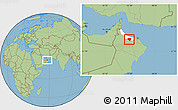 Savanna Style Location Map of A Rustaq, highlighted parent region