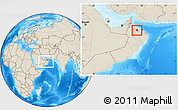 Shaded Relief Location Map of A Rustaq, within the entire country