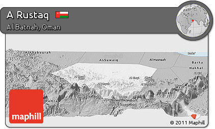 Gray Panoramic Map of a Rustaq