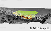 Physical Panoramic Map of A Rustaq, darken, desaturated