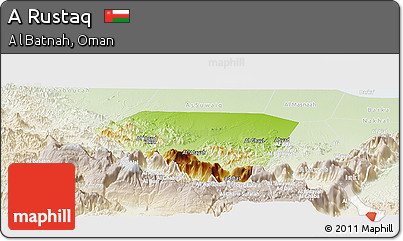 Physical Panoramic Map of a Rustaq, lighten