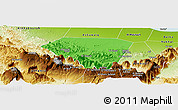 Political Panoramic Map of A Rustaq, physical outside