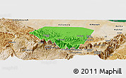 Political Panoramic Map of A Rustaq, satellite outside