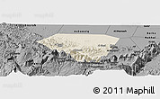 Shaded Relief Panoramic Map of A Rustaq, darken, desaturated