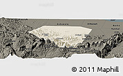 Shaded Relief Panoramic Map of A Rustaq, darken