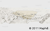 Shaded Relief Panoramic Map of A Rustaq, lighten
