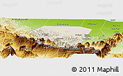 Shaded Relief Panoramic Map of A Rustaq, physical outside