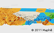 Shaded Relief Panoramic Map of A Rustaq, political outside