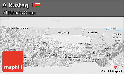 Silver Style Panoramic Map of a Rustaq