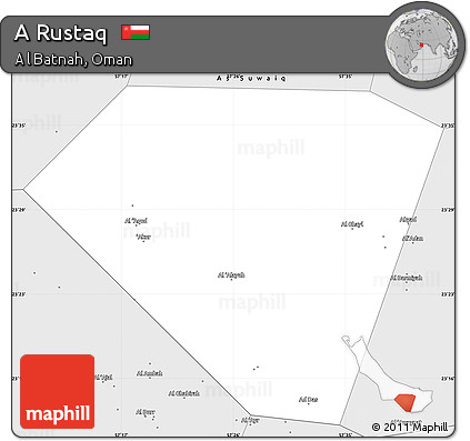 Silver Style Simple Map of a Rustaq