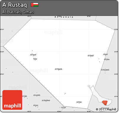 Silver Style Simple Map of a Rustaq