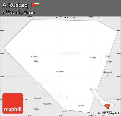 Silver Style Simple Map of a Rustaq