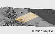 Satellite Panoramic Map of Sohar, darken, desaturated