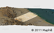 Satellite Panoramic Map of Sohar, darken