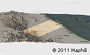 Satellite Panoramic Map of Sohar, darken, semi-desaturated