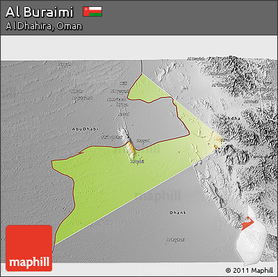 Physical 3D Map of Al Buraimi, desaturated