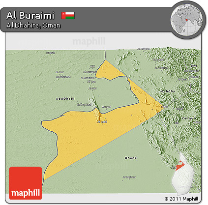 Savanna Style 3D Map of Al Buraimi