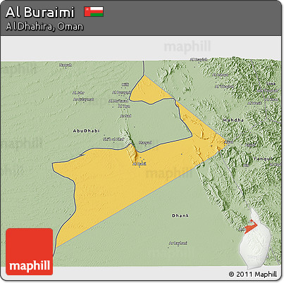 Savanna Style 3D Map of Al Buraimi