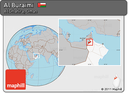 Gray Location Map of Al Buraimi, highlighted country