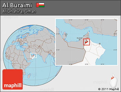 Gray Location Map of Al Buraimi, highlighted country