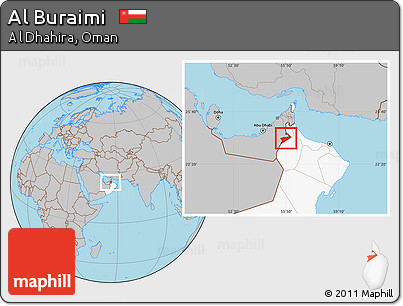 Gray Location Map of Al Buraimi, highlighted country