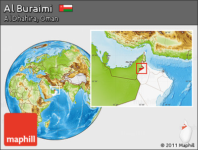 Physical Location Map of Al Buraimi, highlighted country