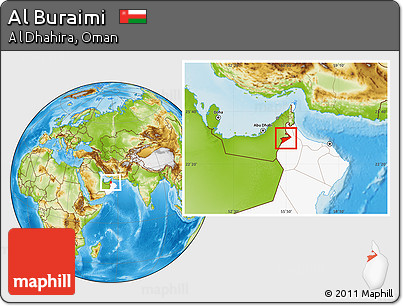Physical Location Map of Al Buraimi, highlighted country