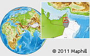 Physical Location Map of Al Buraimi, highlighted country, highlighted parent region