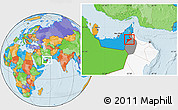Political Location Map of Al Buraimi, highlighted country, highlighted parent region