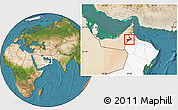 Satellite Location Map of Al Buraimi, highlighted country