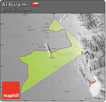 Physical Map of Al Buraimi, desaturated