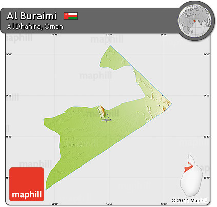 Physical Map of Al Buraimi, single color outside