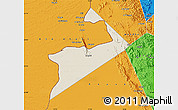 Shaded Relief Map of Al Buraimi, political outside
