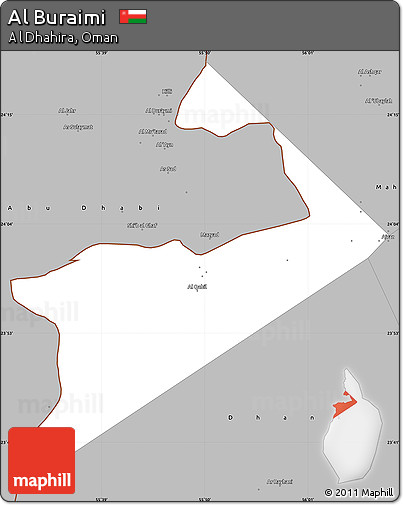 Gray Simple Map of Al Buraimi