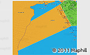 Political 3D Map of Dhank
