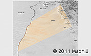 Satellite 3D Map of Dhank, desaturated