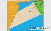 Satellite 3D Map of Dhank, political outside