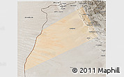 Satellite 3D Map of Dhank, semi-desaturated