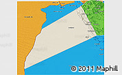 Shaded Relief 3D Map of Dhank, political outside