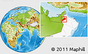 Physical Location Map of Dhank, highlighted country