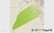 Physical Map of Dhank, shaded relief outside