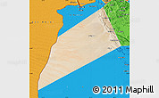 Satellite Map of Dhank, political outside