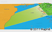 Physical Panoramic Map of Dhank, political outside